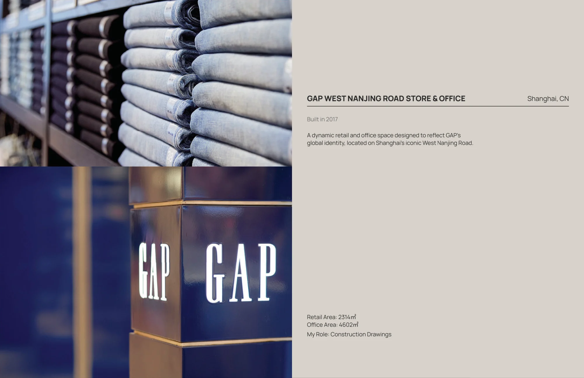 GAP West Nanjing Road Store & Office — original portfolio spread, page 23