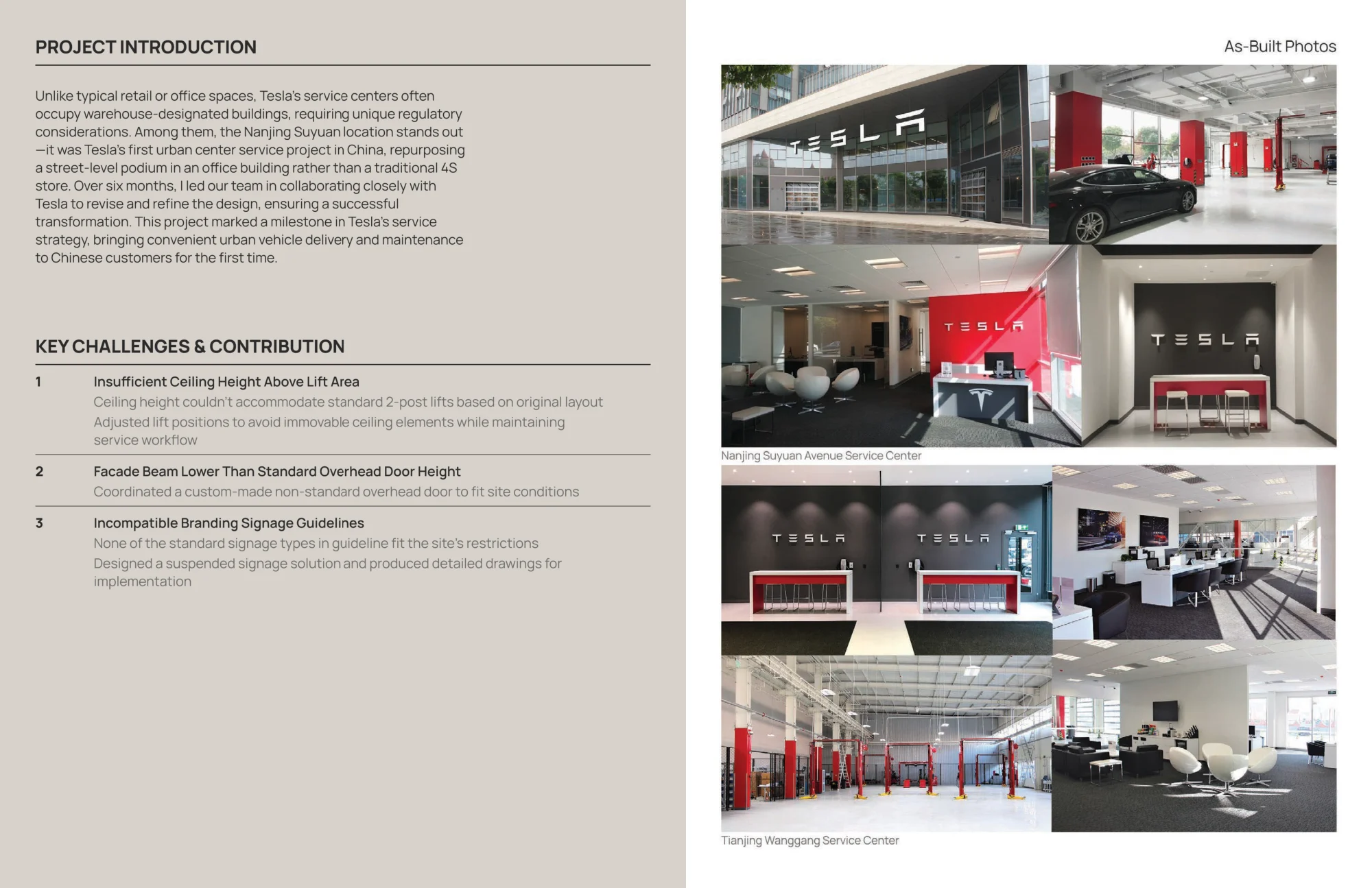 Tesla China — original portfolio spread, page 42