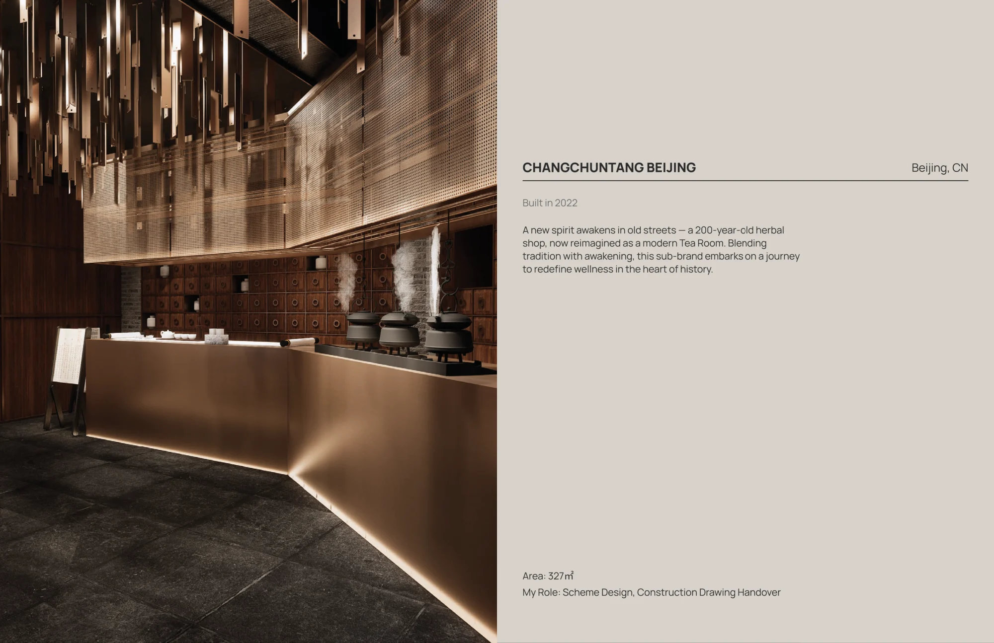 Tea Room — original portfolio spread, page 52